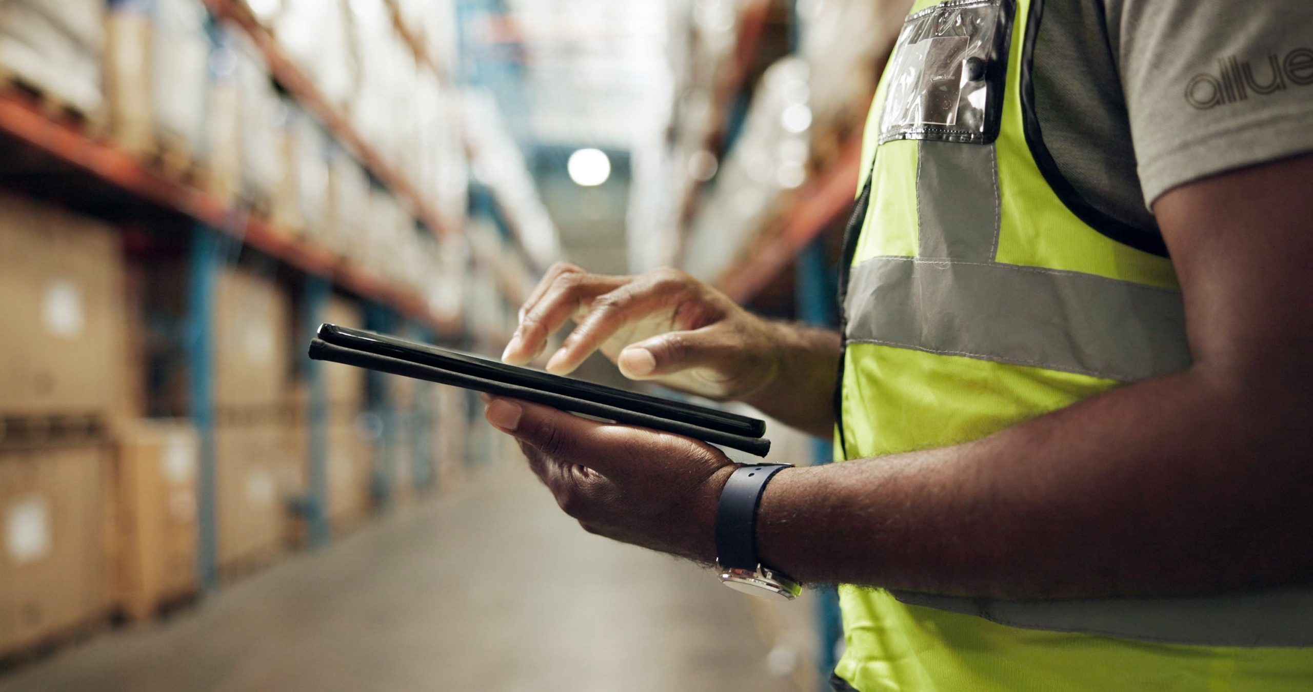 Hands,,Person,And,Tablet,At,Warehouse,For,Distribution,Service,,Logistics